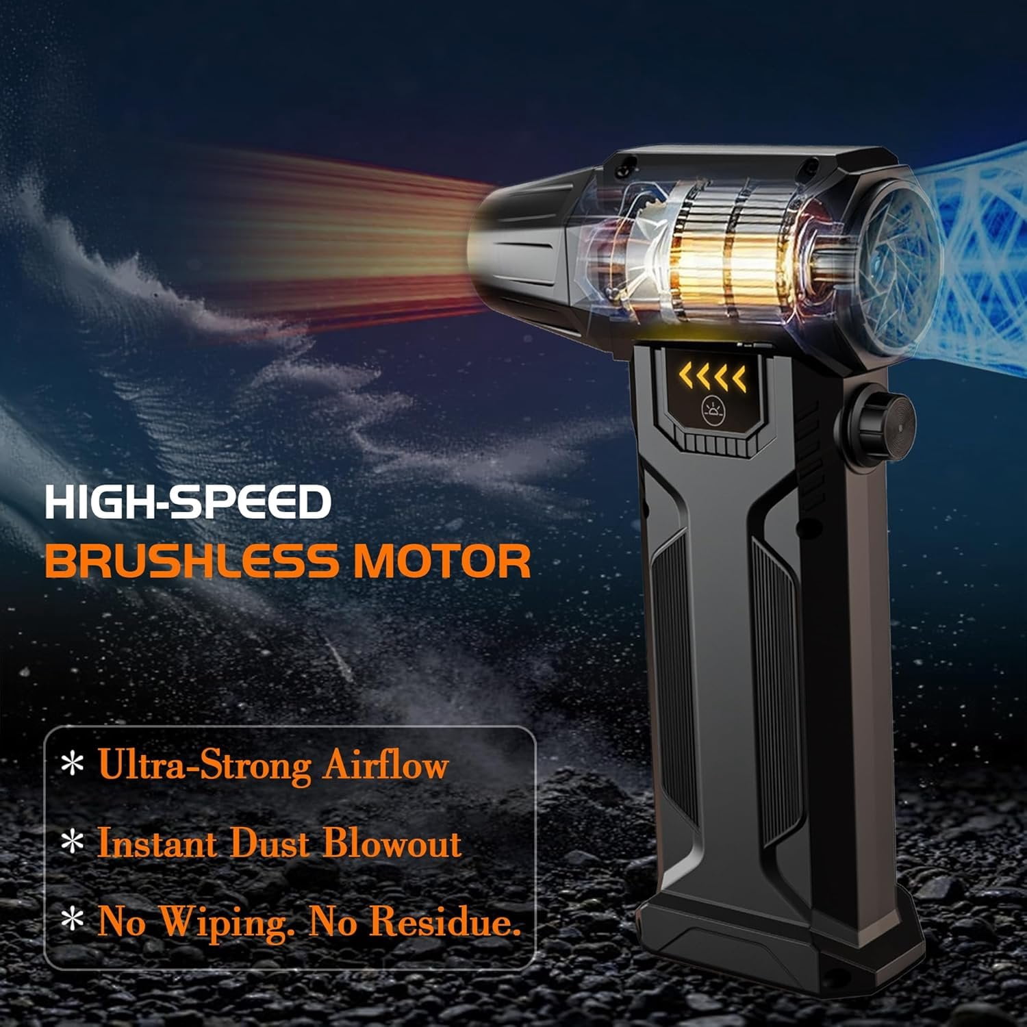 Duster, Cordless Electric Air Blower 130000 RPM, Rechargeable  Cleaner for PC & Keyboard Cleaning, Portable Air Duster for Electronics &  Cleaning with LED Light (FE-J35)