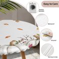 thumbnail image 3 of White Pumpkin Fall Round Tablecloth for 36-44 Inch Tables,Fitted Table Cover with Elastic Edge,Thanksgiving Eucalyptus Leaves Autumn Waterproof Outdoor Table Cloth Protector for Patio Garden Dinner, 3 of 9