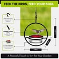 thumbnail image 3 of Mosaic Birds Recycled Glass & Metal Hummble Slim Hummingbird Feeder, Hanging Bird Feeder for Outdoors, 3.4 oz, 3 of 7