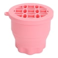 thumbnail image 2 of Makeup Brush Cleaning Bowl, Compact Size Multifunction Cosmetic Brush Cleaner Cup Folding Storage With Lid For Outing, 2 of 8