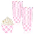 thumbnail image 1 of Moldes para cupcakes LUCKYQUBE 24 forros rosa a cuadros, 1 of 8