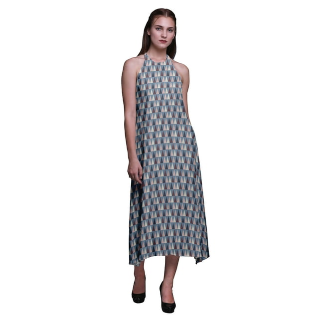 Bimba Robe de Plage Imprimée Géométrique Dos Nu pour Femmes Été Vacances-TTG