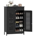 thumbnail image 1 of HOMCOM Armoire à Chaussures avec Portes à Persiennes, Armoire de Rangement à Chaussures Moderne, Noir, 1 of 10