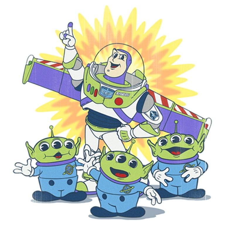 Girl's Toy Story Buzz Lightyear and Aliens Graphic Tee White