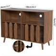 thumbnail image 4 of Record Player Stand with Vinyl Storage, Record Player Table with Power Outlet, Turntable Stand with Wood Legs for Living Room, 4 of 8
