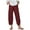 Red, variant on Aoochasliy Womens Pants Casual High Waist Solid Summer Cotton Loose Long Straight Pants