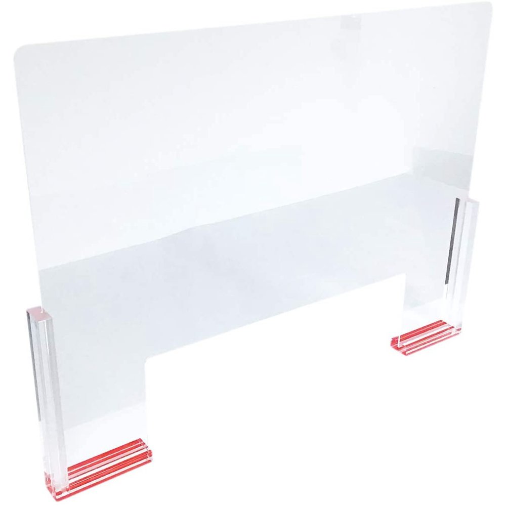 888 Display Single Elegant Plexiglass Shield Sneeze Guard Finished