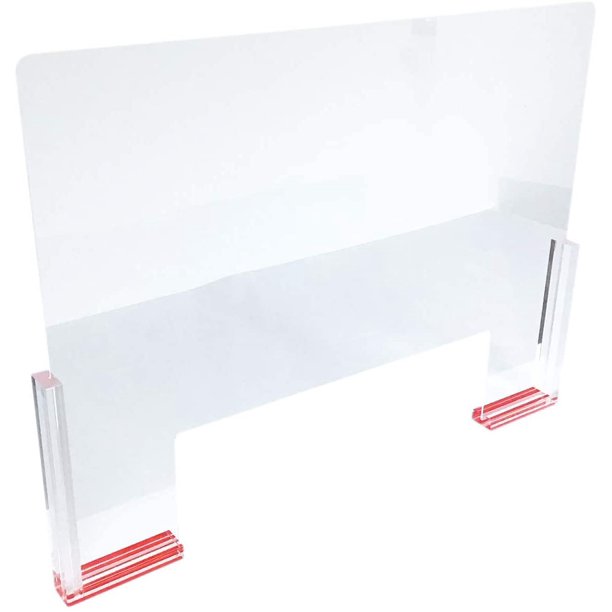 888 Display Single Elegant Plexiglass Shield Sneeze Guard Finished