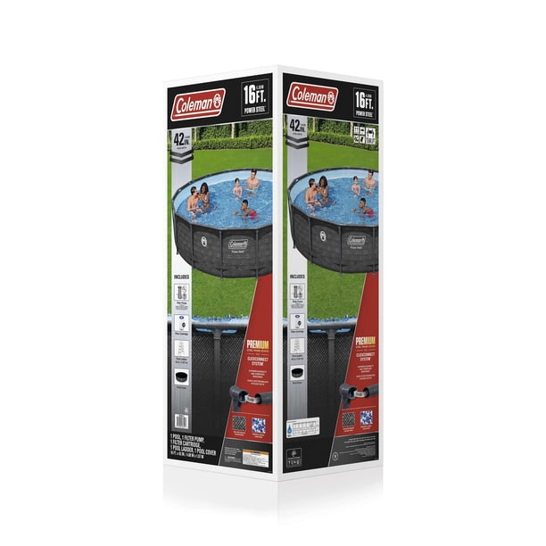 Coleman Power Steel 16 ft x 42 in. Above Ground Round Pool Set for