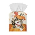 thumbnail image 2 of POLERO Waterproof Tissue Box Cover, Cute Cat Pumpkin Modern PU Leather Square Car Tissue Holder - Thanksgiving Decorative Organizer for Bathroom Vanity Countertop, Night Stands, Office Desk, 2 of 7