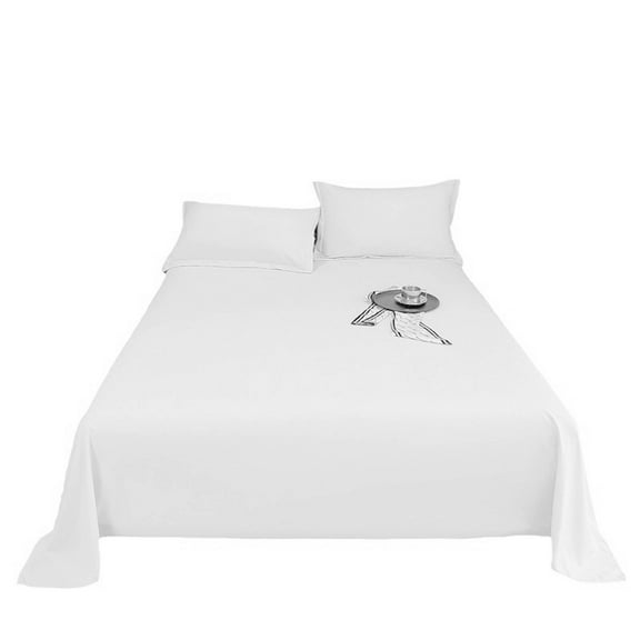 AUQ Bed Sheets Pure Color Appeal Queen Sheets Skin Friendly Fabric Deep Pocket Queen Sheets,White