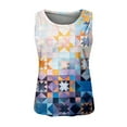 thumbnail image 4 of Ruyang Womens Casual Crewneck Sleeveless Print Tank Tops Summer Casual Loose Fit Basic T Shirts Beach Blouse Women Top Loose, 4 of 4