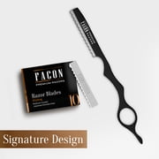 Facón Professional Hair Styling Thinning Texturizing Cutting Feather Razor + 10 Replacement Blades