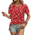 thumbnail image 4 of Économies en Liquidation! BEFOKA Hauts Grande Taille pour Femmes en Liquidation, Blouse Décontractée d'Été T-shirt pour Femmes, Manches Courtes à Col Rond pour Printemps et Été, 4 of 5