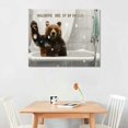 thumbnail image 3 of Nawypu Funny Bear Bathroom Wall Art Farmhouse Bear in Bathtub Bathroom Canvas Wall Decor Bathroom Rules Animal Pictures Painting Black White Artwork Framed for Bathroom, 3 of 5
