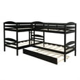 thumbnail image 3 of Cfowner Twin Over Twin Bunk Beds with Trundle, L-Shaped Loft Bed with Guard for Teens Bedroom, 3 of 5