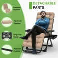 thumbnail image 4 of PNKKODW Oversized 29" XL Zero Gravity Chair w/Upgraded Lock and Wider Cup Holder,Removable Cushion&Headrest&Footrest, Camping Reclining Lawn Chair for Patio Outdoor Office,Beige, 4 of 9