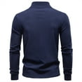 thumbnail image 2 of Lmnyox Men's Thermal Tops Long Sleeve Half Zip Stand Collar Shirts Fall Winter Solid Fashion T Shirts, 2 of 4