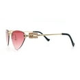 thumbnail image 6 of Womens Luxury Fashion Rimless Triangular Designer Sunglasses Gold - Pink, 6 of 8