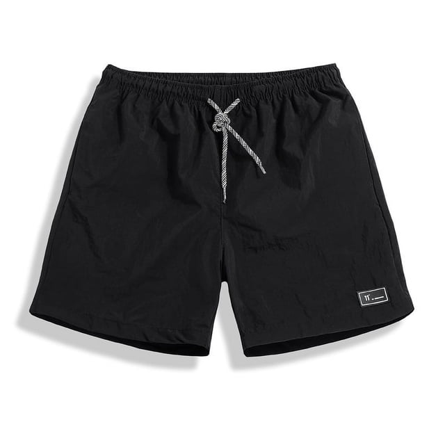 Pantalones cortos para hombre, pantalones casuales sueltos de playa, pantalones cortos de color sólido, ligeros, de secado rápido