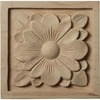 3 1/2"W x 3 1/2"H x 3/4"P Medium Dogwood Flower Square Rosette, Cherry