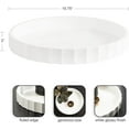 thumbnail image 2 of Lissi Decorative Round Tray with Wavy Design; 16 Inch Diameter; White; Modern Scalloped Circle Serving Tray for Coffee Table Ottoman; Dining Table; or Entryway Catch-All Tray, 2 of 7