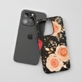 thumbnail image 3 of Floral Roses For All iPhone Series Tough Phone Case Vintage Peach Black Gold, 3 of 7
