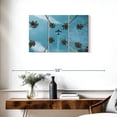 thumbnail image 3 of Elephant Stock Airplane Over Palm Trees Wall Art - Horizontal Multi Panel Canvas - Living Room Wall Decor - Floral And Botanical Multi Panel - Blue And Green Decor - 33" x 20", 3 of 8
