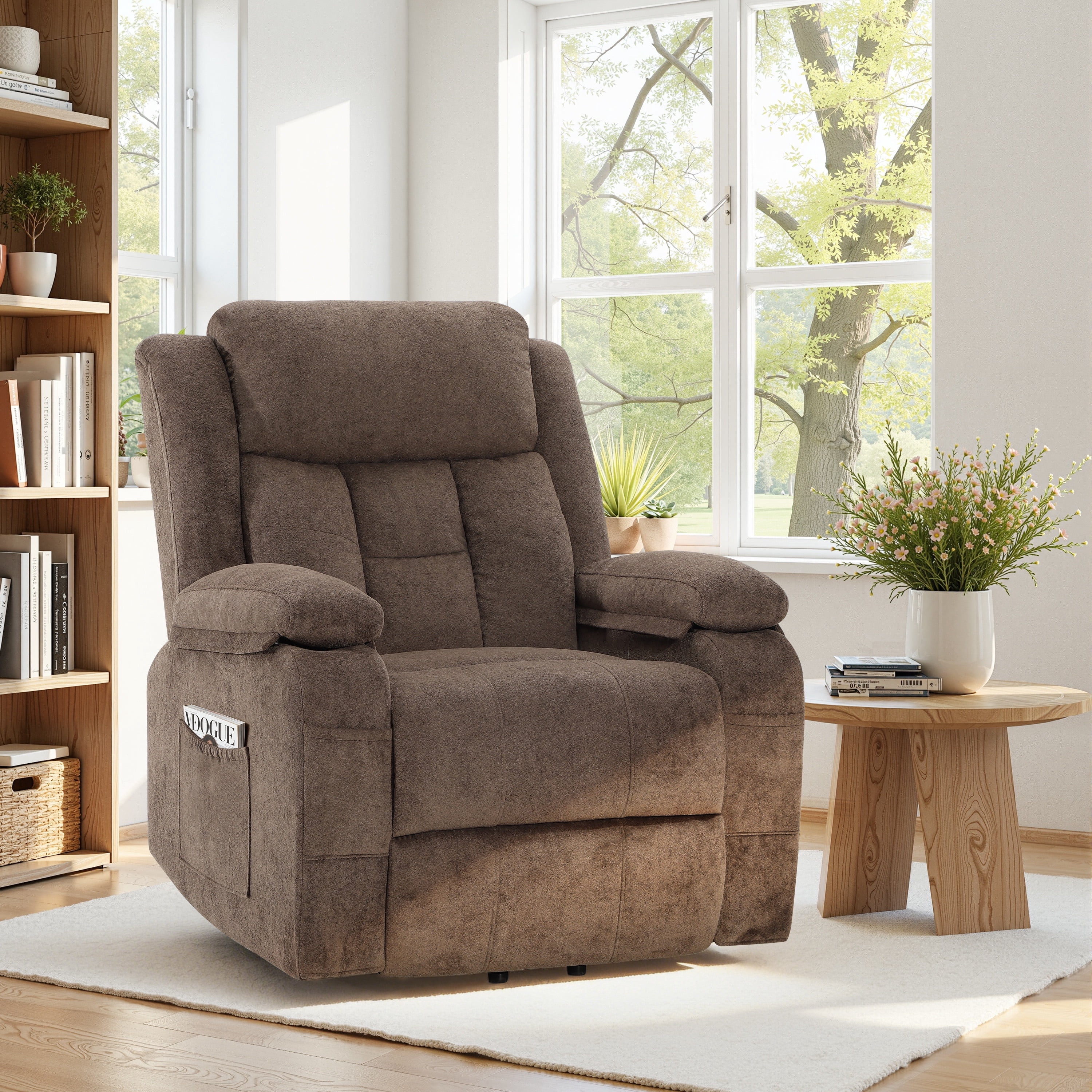 Power Lift Recliner Chair, UHOMEPRO Electric Lift Chair for Elderly with Remote Control, Stand Assist Recliner Chair for Living Room, 350 lbs Capacity, Brown