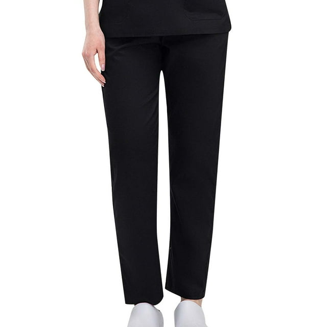Diufon Straight Pants for Women Casual Solid Color Lounge Pants Elastic High Waist Drawstring Athletic Pants