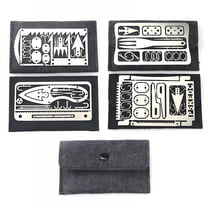 BESTSKY Survival Card Camping Multi Tool Felt Cloth Fishing Hiking Hunting Lightweight Survival Card Multi Tool