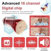 Hearing Aids for Seniors, Invisible Hearing Amplifiers with Noise Cancelling, Rechargeable Hearing Aids, Comfort In-ear Hearing Devices for Severe Hearing Loss Adults