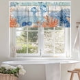 thumbnail image 4 of Summer Ocean Valances for Windows Coastal Jellyfish Orange Corals Shells Teal Wooden Valance Curtains Rod Pocket Bathroom Small Window Treatments for Kitchen Living Room Bedroom, 54"x18", 4 of 7