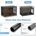 thumbnail image 5 of Behost 47" Dog Crate Furniture for Large Dogs, Indoor Dog Cage Kennel with Customizable Nameplate, 3-Sided Access, Rustic Brown, 5 of 11