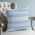 thumbnail image 4 of Pillow Covers 18x18 Set of 2, Blue Stripes Throw Pillow Covers Decorative Couch Cushion Cover, Modern Simple Geometric Striped Pattern Microfiber Soft Square Pillowcases for Bedroom Living Room Sofa, 4 of 9