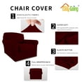 thumbnail image 7 of Easy-Going 2 Pieces Super Stretch couch cover, chair size, Wine (Slipcover Only), 7 of 7