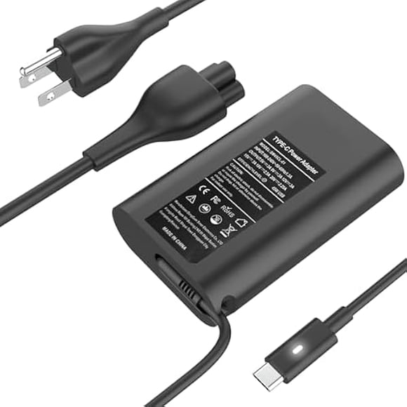 ccwonima 45W USB-C Laptop Charger Compatible with Dell XPS 13 9315 9300 9310 9360 9365 9370 9380 9350 Latitude 5175 5285 5289 5290 7200 7210 7370 AC Power Adapter Power Cord Type-C