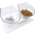 thumbnail image 1 of Cuenco de comida para gatos con postura elevada inclinada, protección para el cuello, antivómitos, soporte inclinado elevado de 15 grados, cuencos para mascotas para gatos y perros pequeños, 1 of 5