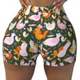 thumbnail image 2 of Picia Roosters and Chicks Printed Workout Shorts for Women Seamless Scrunch Butt Lifting High Waisted Yoga Gym Booty Running Moisture-wicking Short Pants-XX-Large, 2 of 9