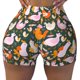 thumbnail image 2 of Balery Roosters and Chicks Pantalones cortos de entrenamiento estampados para mujer, sin costuras, ajustados, para gimnasio, yoga, correr, deportes, ejercicio activo, fitness.-Large, 2 of 8