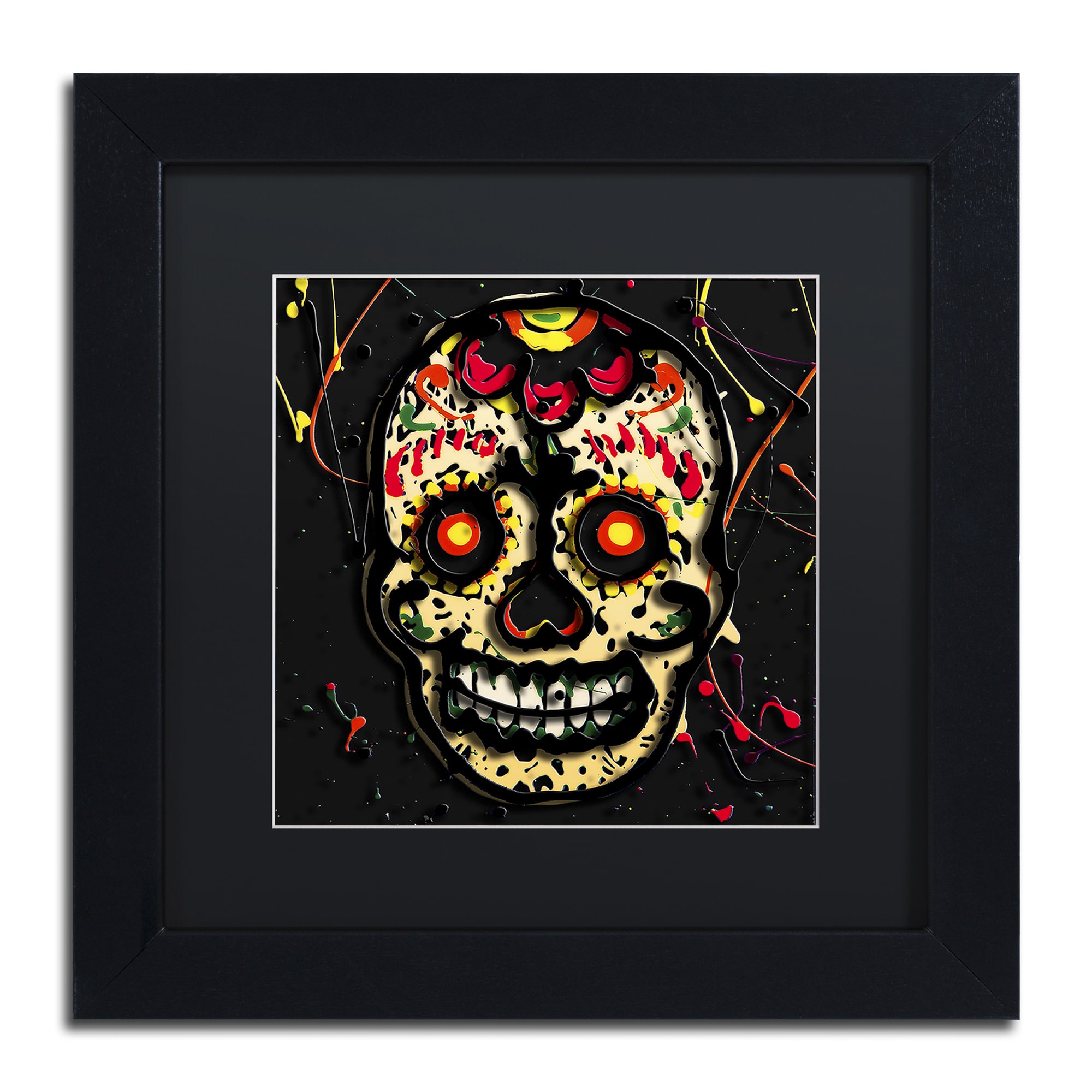 Trademark Fine Art "Muertos 2" Canvas Art by Roderick Stevens, Black Matte, Black Frame
