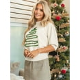 thumbnail image 4 of Women Holiday Graphic Sweater Casual Pullover Tops Merry Christmas Tree Sweaters White S, 4 of 8
