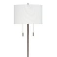 thumbnail image 2 of Floor Lamp with Drum Shade and Pull Chain, White and Silver- Saltoro Sherpi, 2 of 5