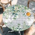 thumbnail image 2 of Eucalyptus Leaves Round Tablecloth, Fitted Table Cover with Elastic for 45"-54" Round Tables, Summer Botanical Table Cloth Outdoor Indoor Dinning Party Waterproof Tablecloths, 2 of 7