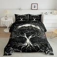 thumbnail image 3 of Tree of Life Comforter Set 7 Piece Bed in a Bag Twin,Exotic Gothic Bedding Sets Black and White Sheet Set with Comforter Goth Moon Galaxy Stars Room Decor, 3 of 6