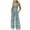 Light Blue, variant on Sakmal Flowy Jumpsuit Women Pink Boho Sleeveless Dressy Overalls Long Wide Leg Square Neck Floral Pants with Pockets