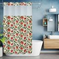 thumbnail image 6 of Valentine's Day No Hooks Shower Curtain with Snap-in Liner Vintage Watercolor Spring Red Roses Floral Linen Texture Shower Curtains for Bathroom, Waterproof, Easy Install, Washable 54"x78", 6 of 9