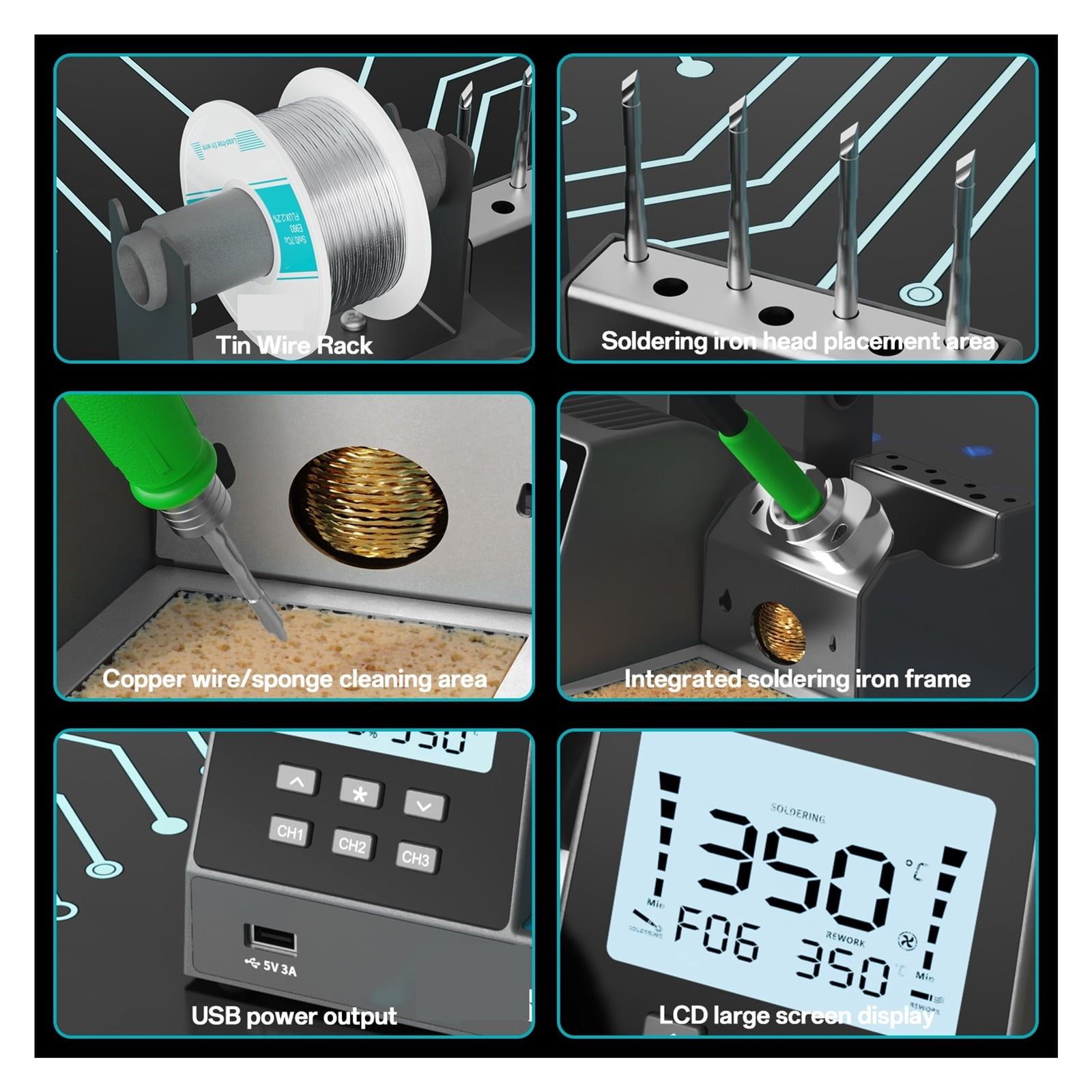BK602 PRO 2-in-1 Soldering Station, C115 Precision Rework & Heat Gun