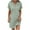Gray, variant on LYXSSBYX Summer Dresses for Women 2024 Women Casual Solid V-neck Short Sleeve Dress Pocket Split Hem Strap Dress