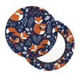 thumbnail image 2 of Picia Vintage Blue Fox Family Pattern Round Stool Covers Comfy Seat Covers Stretch Removable Washable Chair Slipcover Round Bar Chair Cushion Cover-12 inch, 2 of 7